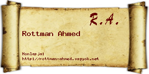 Rottman Ahmed névjegykártya